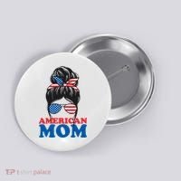 American Mom Usa Hair Bun Button thumb 0