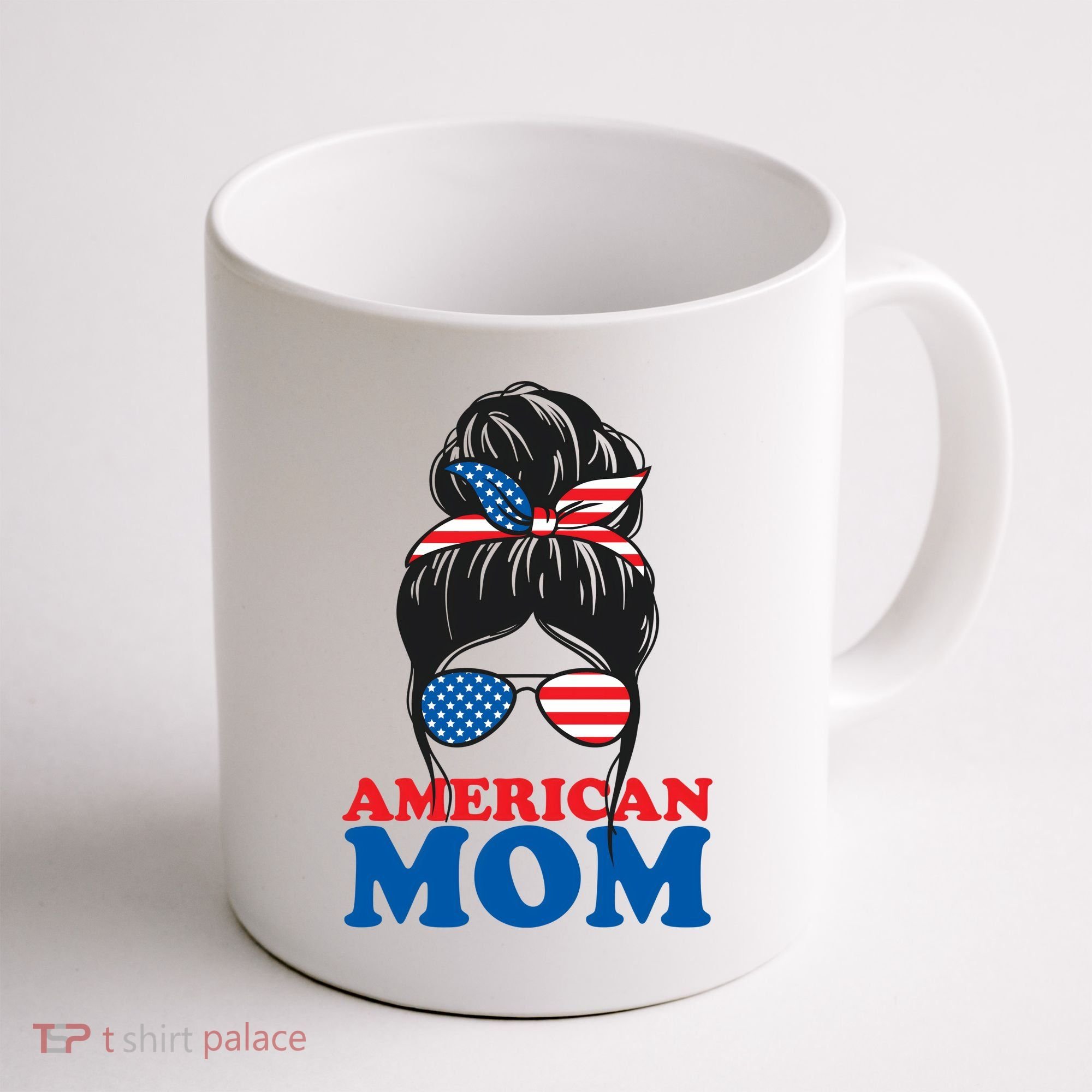 American Mom Usa Hair Bun Coffee Mug