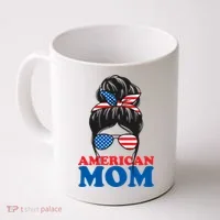 American Mom Usa Hair Bun Coffee Mug thumb 0