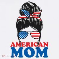 American Mom Usa Hair Bun Women's Hoodie thumb 2