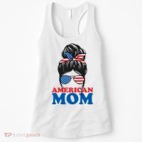 American Mom Usa Hair Bun Women's Tank Top thumb 0