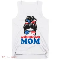 American Mom Usa Hair Bun Tank Top thumb 0