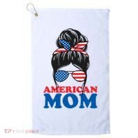 American Mom Usa Hair Bun Golf Towel thumb 0