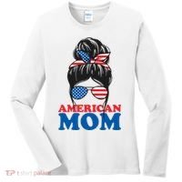 American Mom Usa Hair Bun Women's Long Sleeve Shirt thumb 0