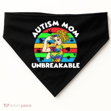 Autism Mom Unbreakable USA-Made Doggie Bandana