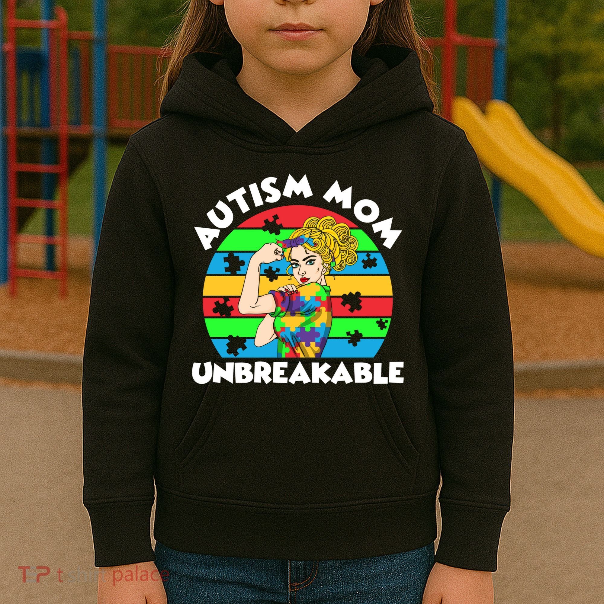 Autism Mom Unbreakable Kids Hoodie