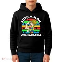 Autism Mom Unbreakable Kids Hoodie thumb 4