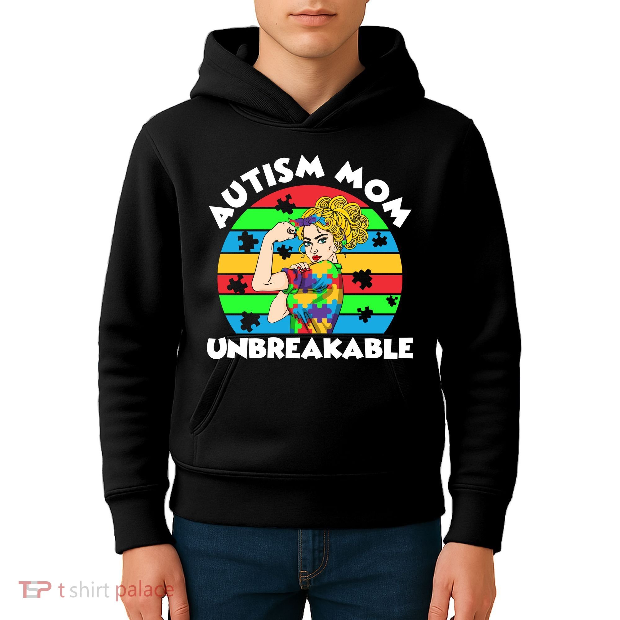 Autism Mom Unbreakable Kids Hoodie