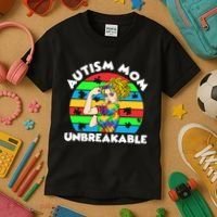 Autism Mom Unbreakable Kids T-Shirt thumb 3