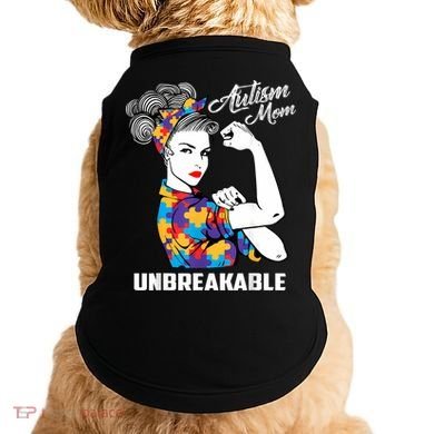 Autism Mom Unbreakable  Autism Awareness Gift  Doggie Tank