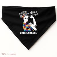 Autism Mom Unbreakable  Autism Awareness Gift  USA-Made Doggie Bandana thumb 0