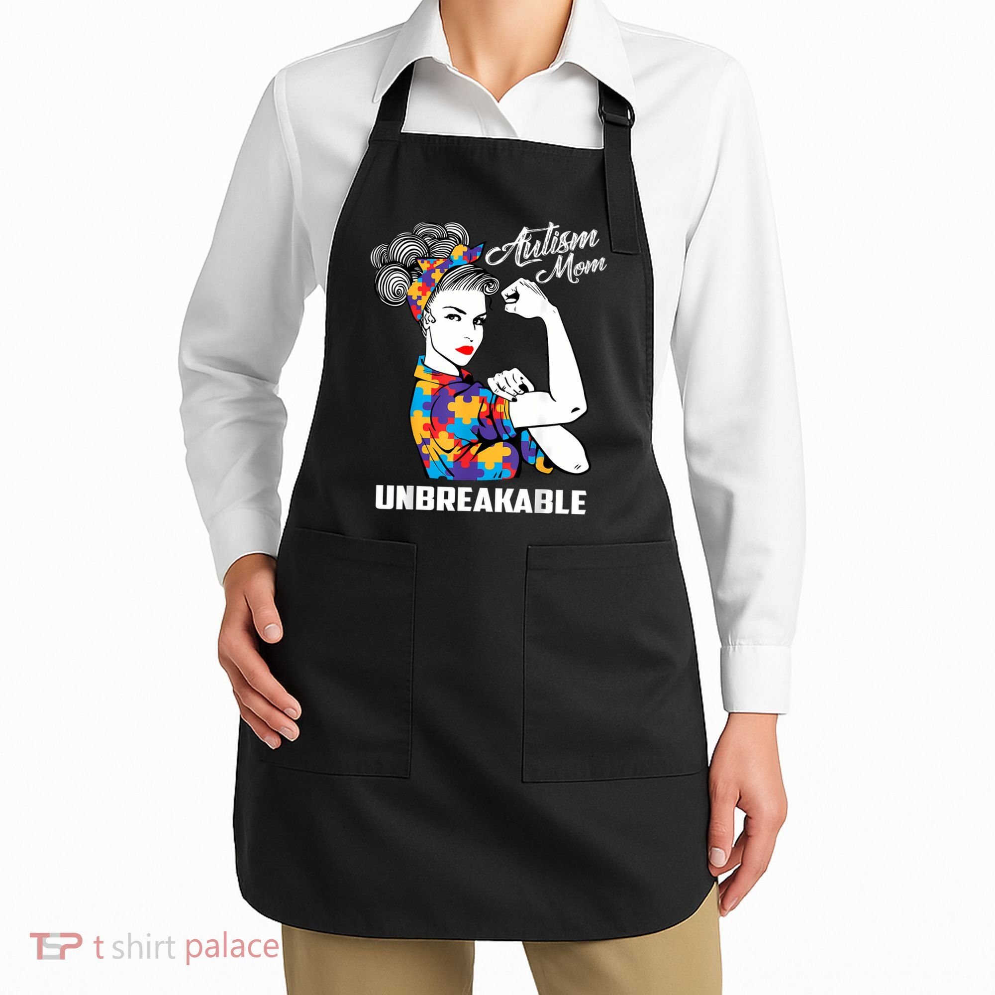 Autism Mom Unbreakable  Autism Awareness Gift  Apron