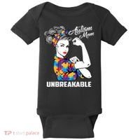 Autism Mom Unbreakable  Autism Awareness Gift  Baby Bodysuit thumb 0