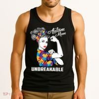 Autism Mom Unbreakable  Autism Awareness Gift  Tank Top thumb 3