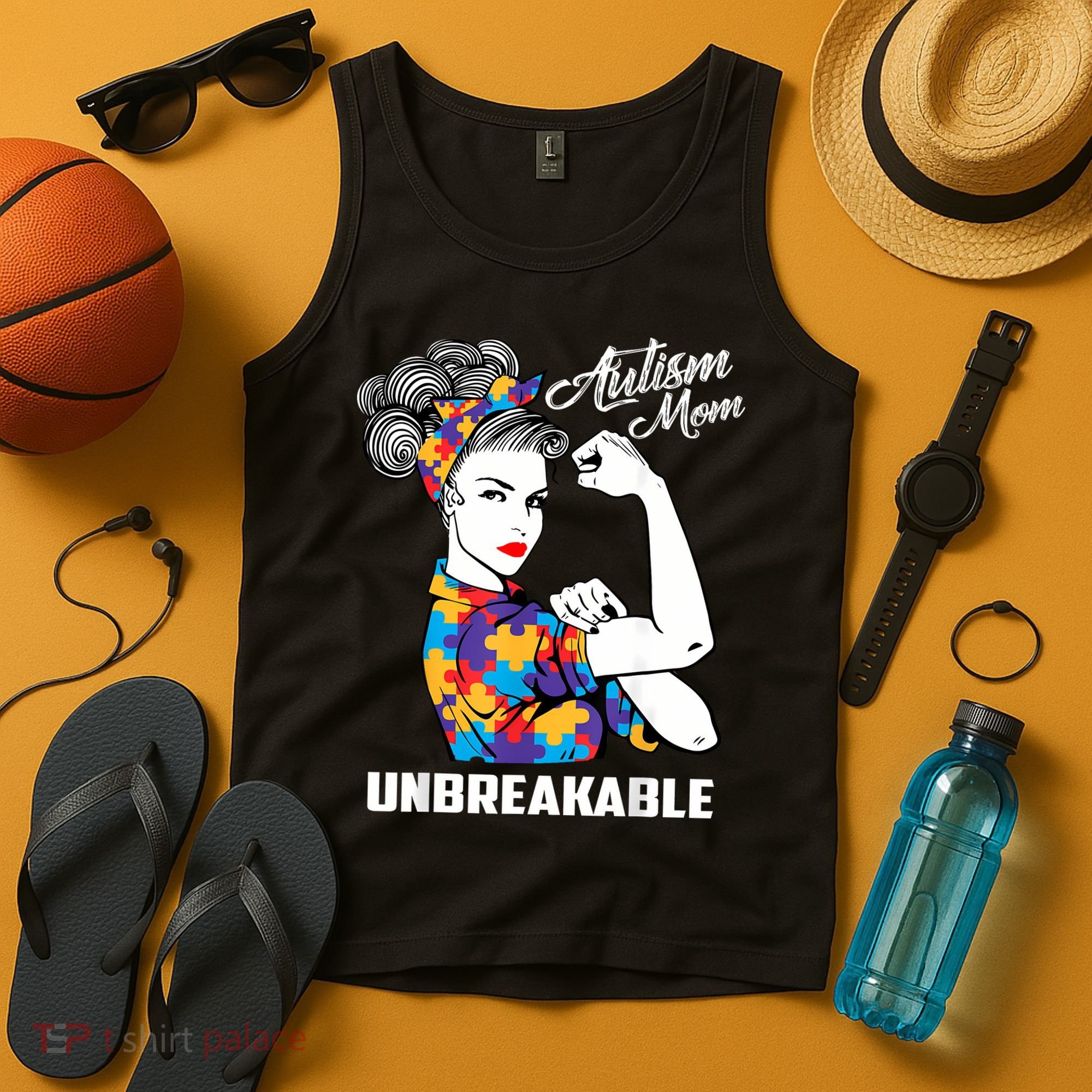 Autism Mom Unbreakable  Autism Awareness Gift  Tank Top