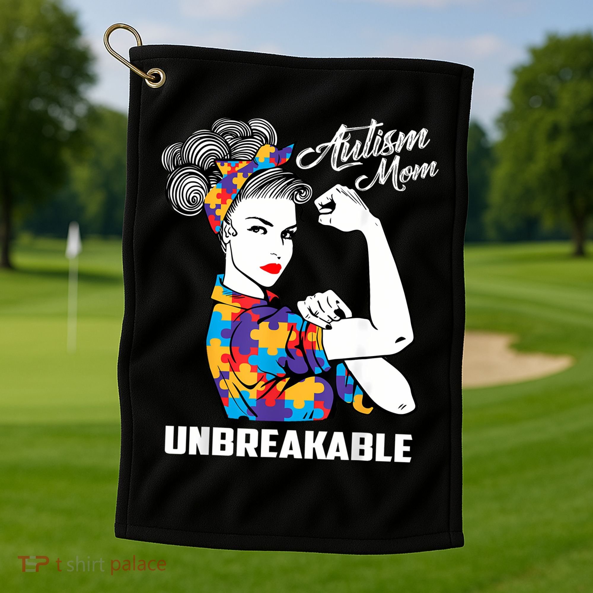 Autism Mom Unbreakable  Autism Awareness Gift  Golf Towel