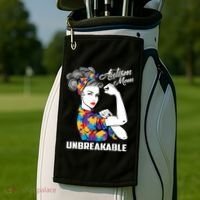 Autism Mom Unbreakable  Autism Awareness Gift  Golf Towel thumb 2