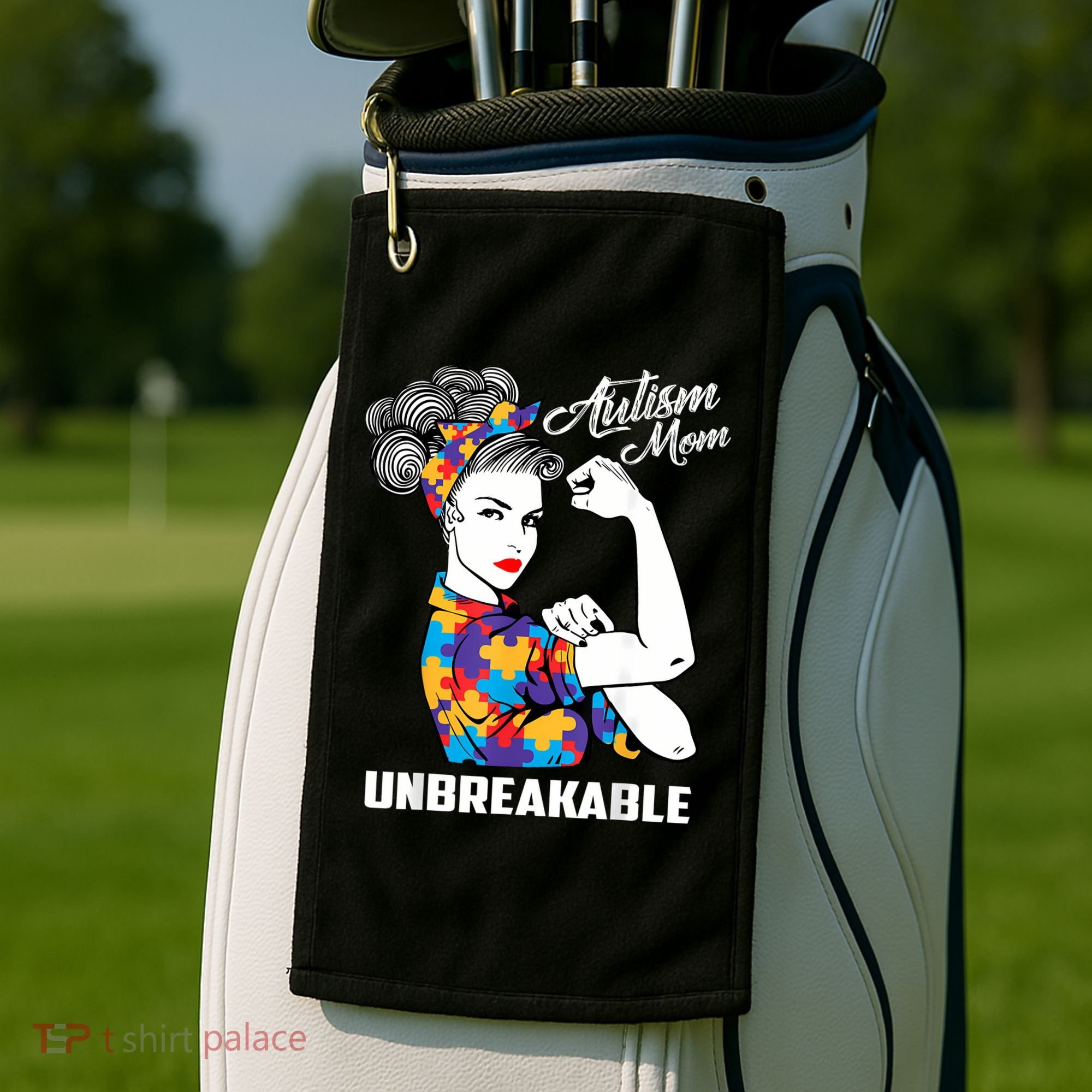 Autism Mom Unbreakable  Autism Awareness Gift  Golf Towel