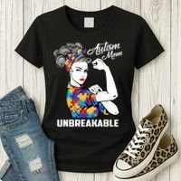 Autism Mom Unbreakable  Autism Awareness Gift  Women's T-Shirt thumb 3
