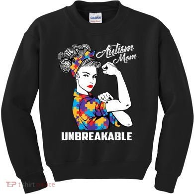Autism Mom Unbreakable  Autism Awareness Gift  Kids Sweatshirt