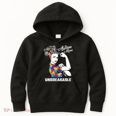 Autism Mom Unbreakable  Autism Awareness Gift  Kids Hoodie