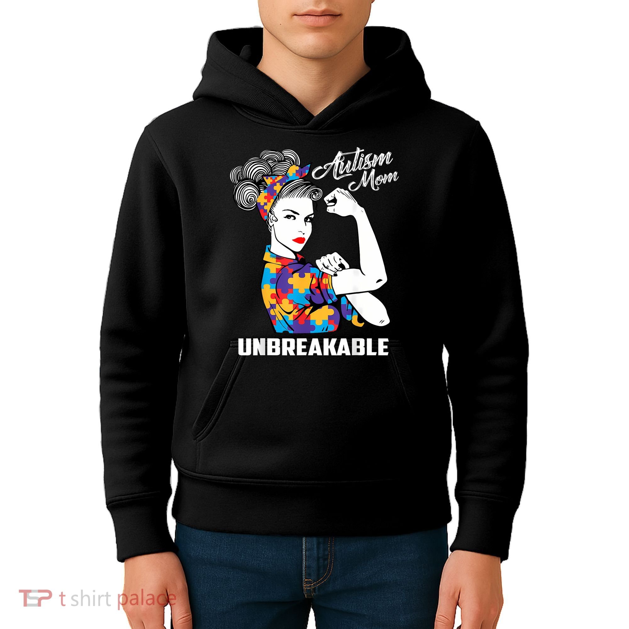 Autism Mom Unbreakable  Autism Awareness Gift  Kids Hoodie