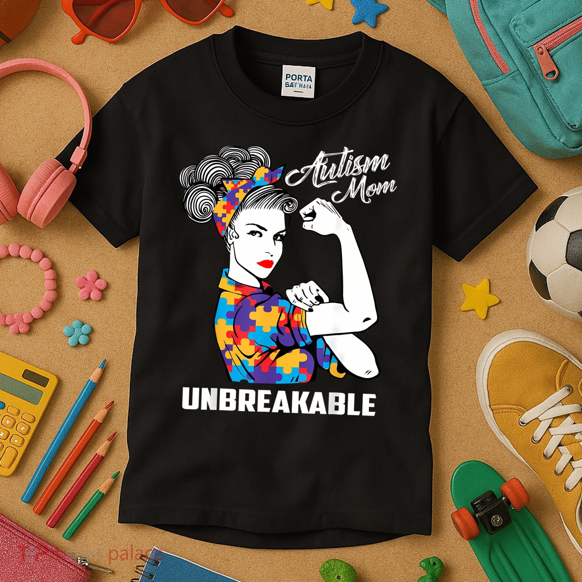 Autism Mom Unbreakable  Autism Awareness Gift  Kids T-Shirt