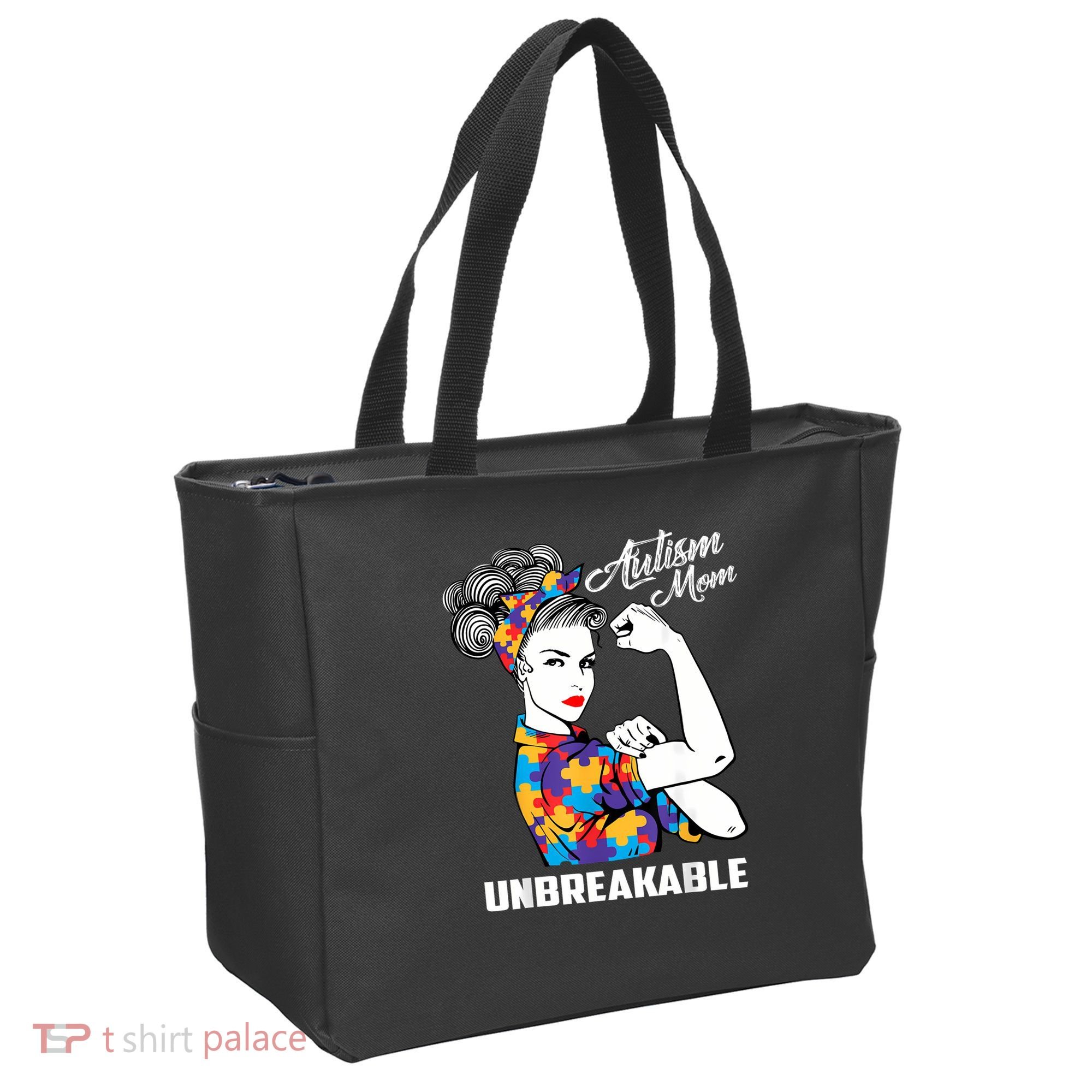 Autism Mom Unbreakable  Autism Awareness Gift  Tote Bag
