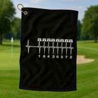 American Muscle V 8 Car Engine 18436572 Heart Beat Ecg Golf Towel thumb 1