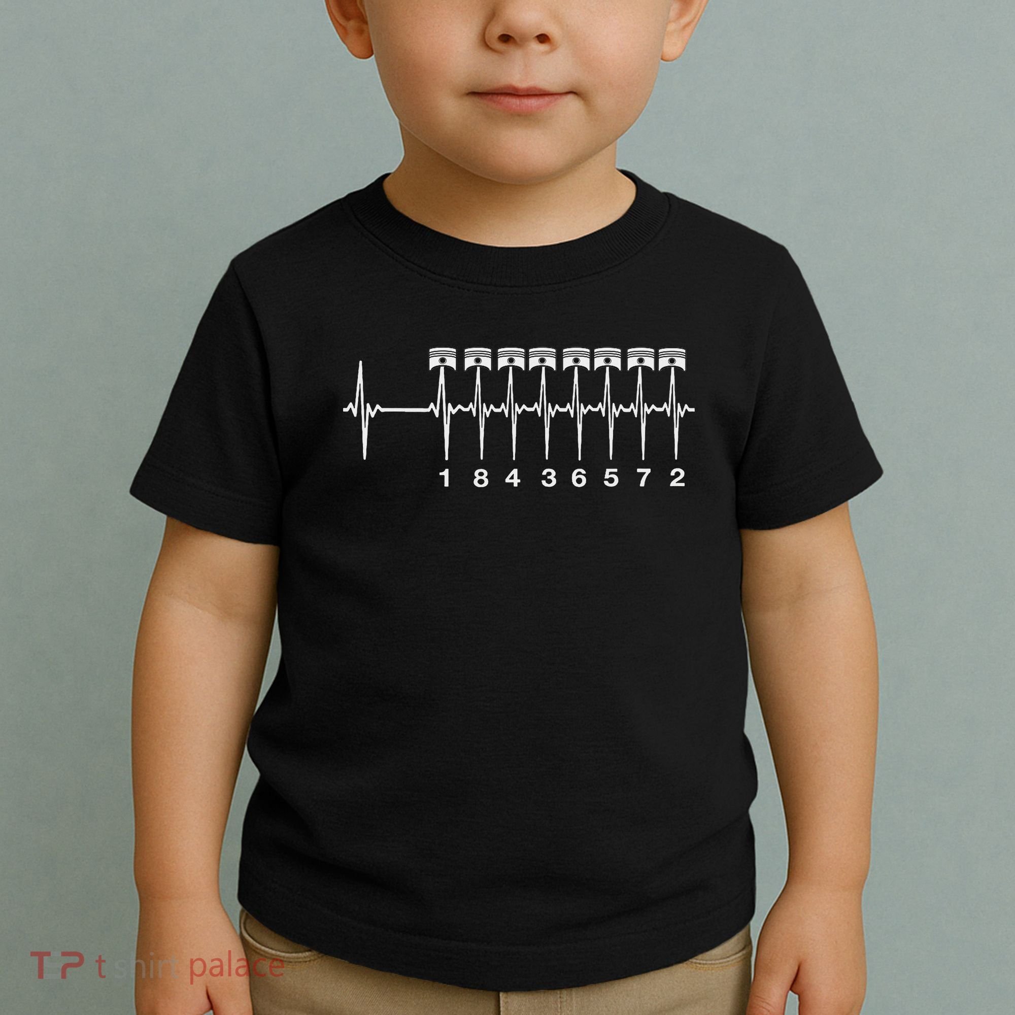 American Muscle V 8 Car Engine 18436572 Heart Beat Ecg Toddler T-Shirt