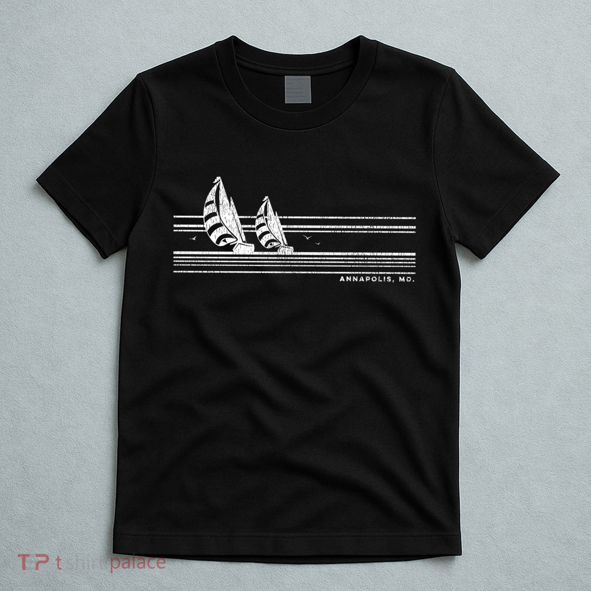 Annapolis Md Vintage Sailing 70s Nautical Sailboat Gift T-Shirt