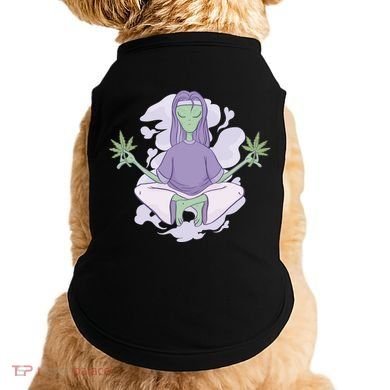 Alien Meditating Weed Doggie Tank