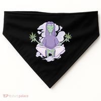 Alien Meditating Weed USA-Made Doggie Bandana thumb 0