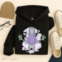 Alien Meditating Weed Hoodie thumb 4