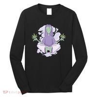 Alien Meditating Weed Long Sleeve Shirt thumb 0