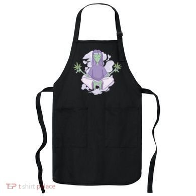 Alien Meditating Weed Apron