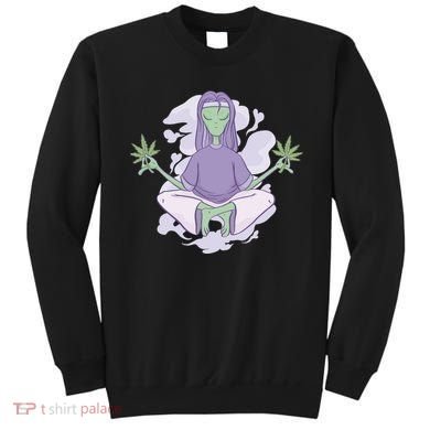 Alien Meditating Weed Sweatshirt