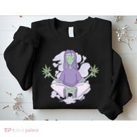 Alien Meditating Weed Sweatshirt thumb 2