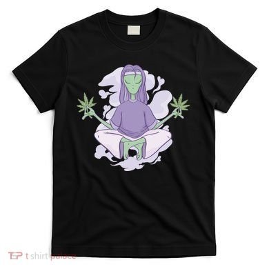 Alien Meditating Weed T-Shirt