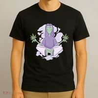 Alien Meditating Weed T-Shirt thumb 3