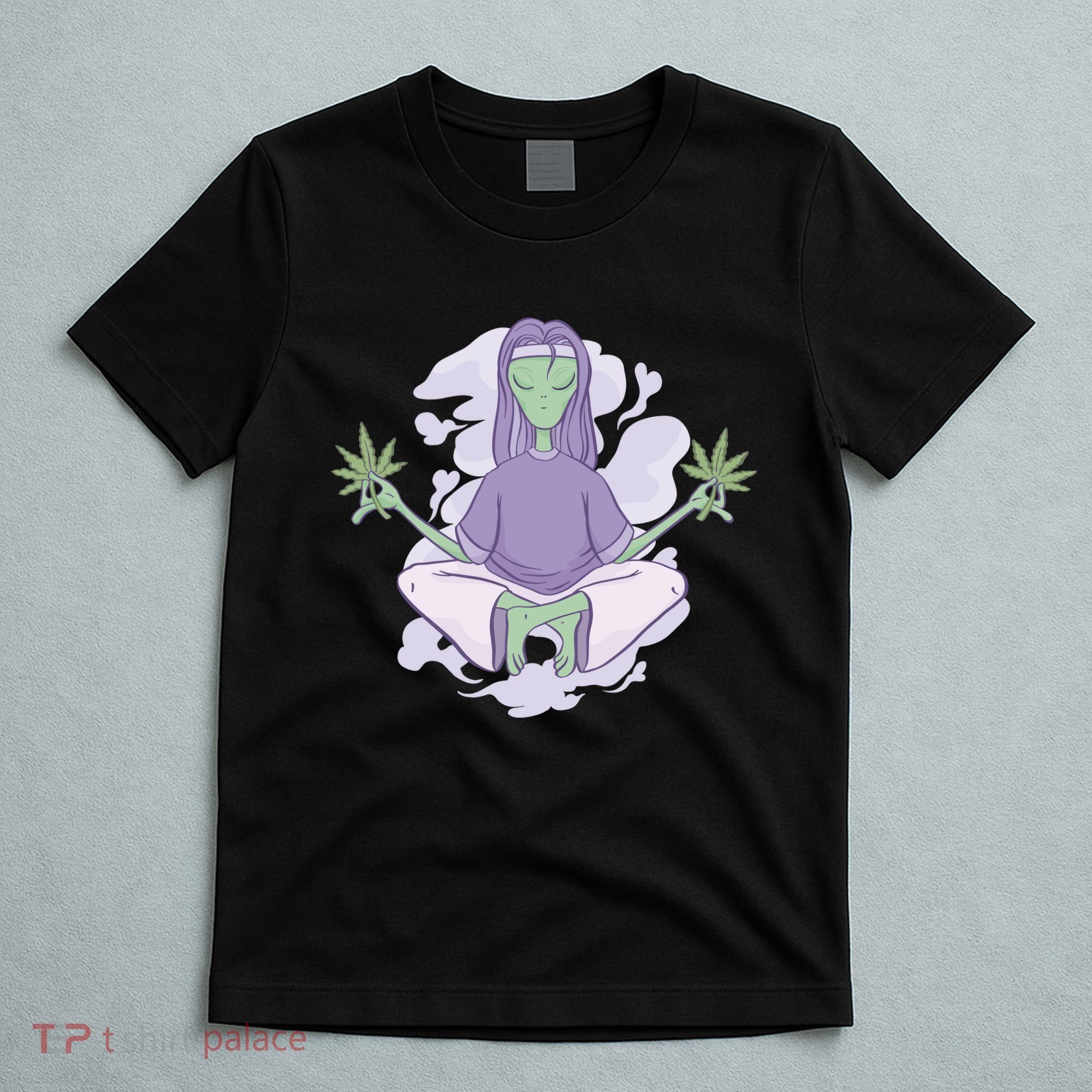 Alien Meditating Weed T-Shirt