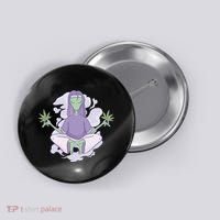 Alien Meditating Weed Button thumb 0