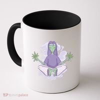 Alien Meditating Weed Coffee Mug thumb 0