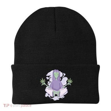 Alien Meditating Weed Beanie