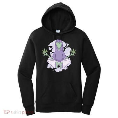 Alien Meditating Weed Women's Hoodie
