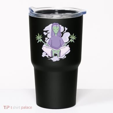Alien Meditating Weed Tumbler