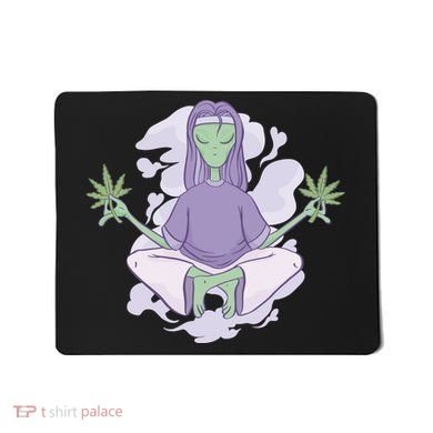 Alien Meditating Weed Mousepad