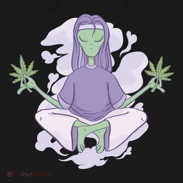 Alien Meditating Weed Women's Tank Top
