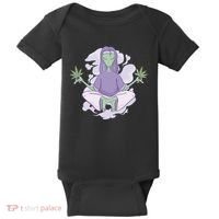 Alien Meditating Weed Baby Bodysuit thumb 0