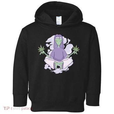Alien Meditating Weed Toddler Hoodie
